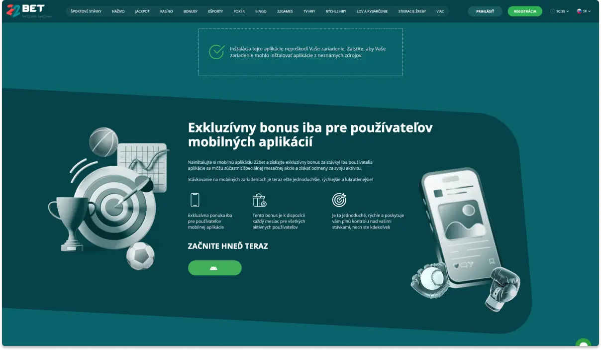 22Bet Mobilná Verzia